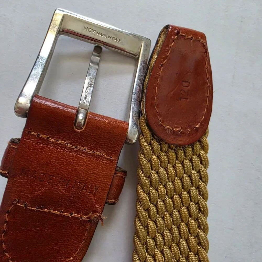 Paul & Shark Men's Braided Yachting Belt Tan 120 Made in Italy